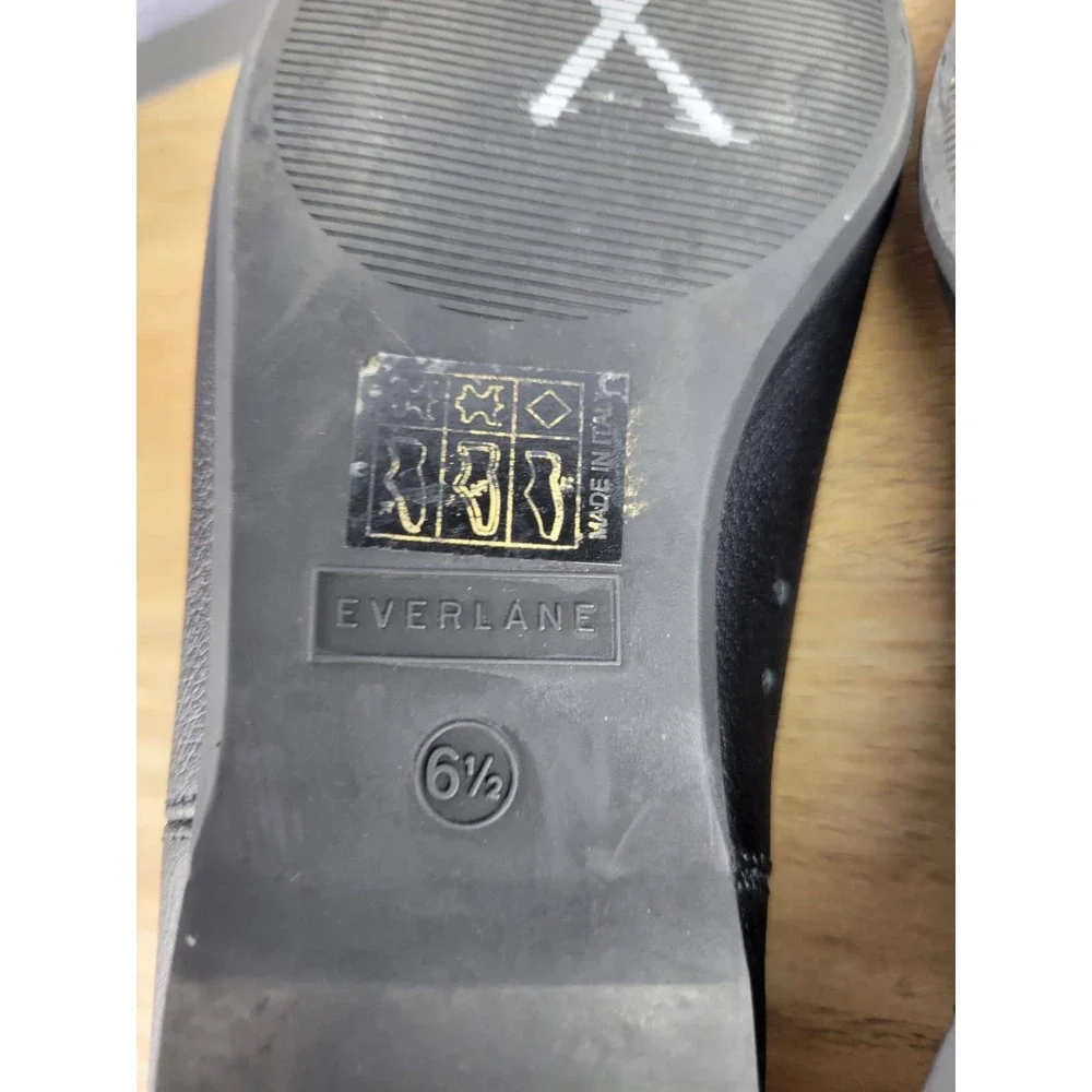 Everlane‎ The Day Glove Black Leather Pointed Toe Ballet Flats Women's Size 6.5 - Picture 7 of 8